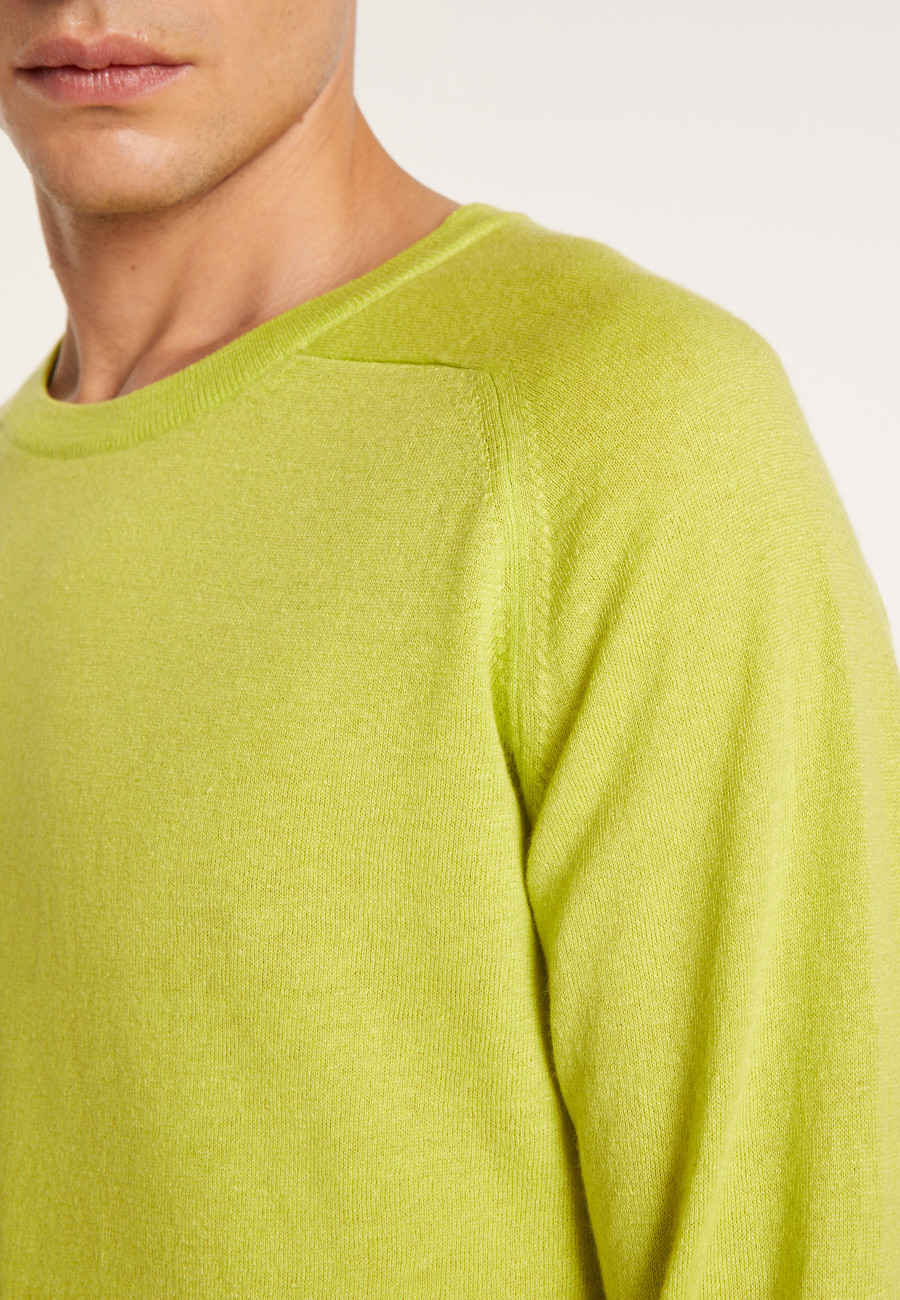 Suéter de gola redonda em cashmere e linho - Bandit