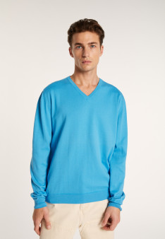 BOUDA PULL COL V EN COTON NATUREL