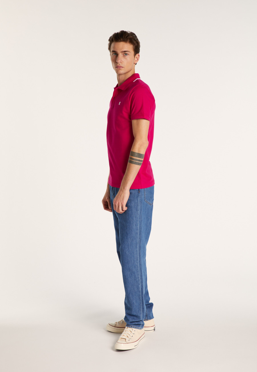 Short-sleeved cotton pique polo shirt - Babelle