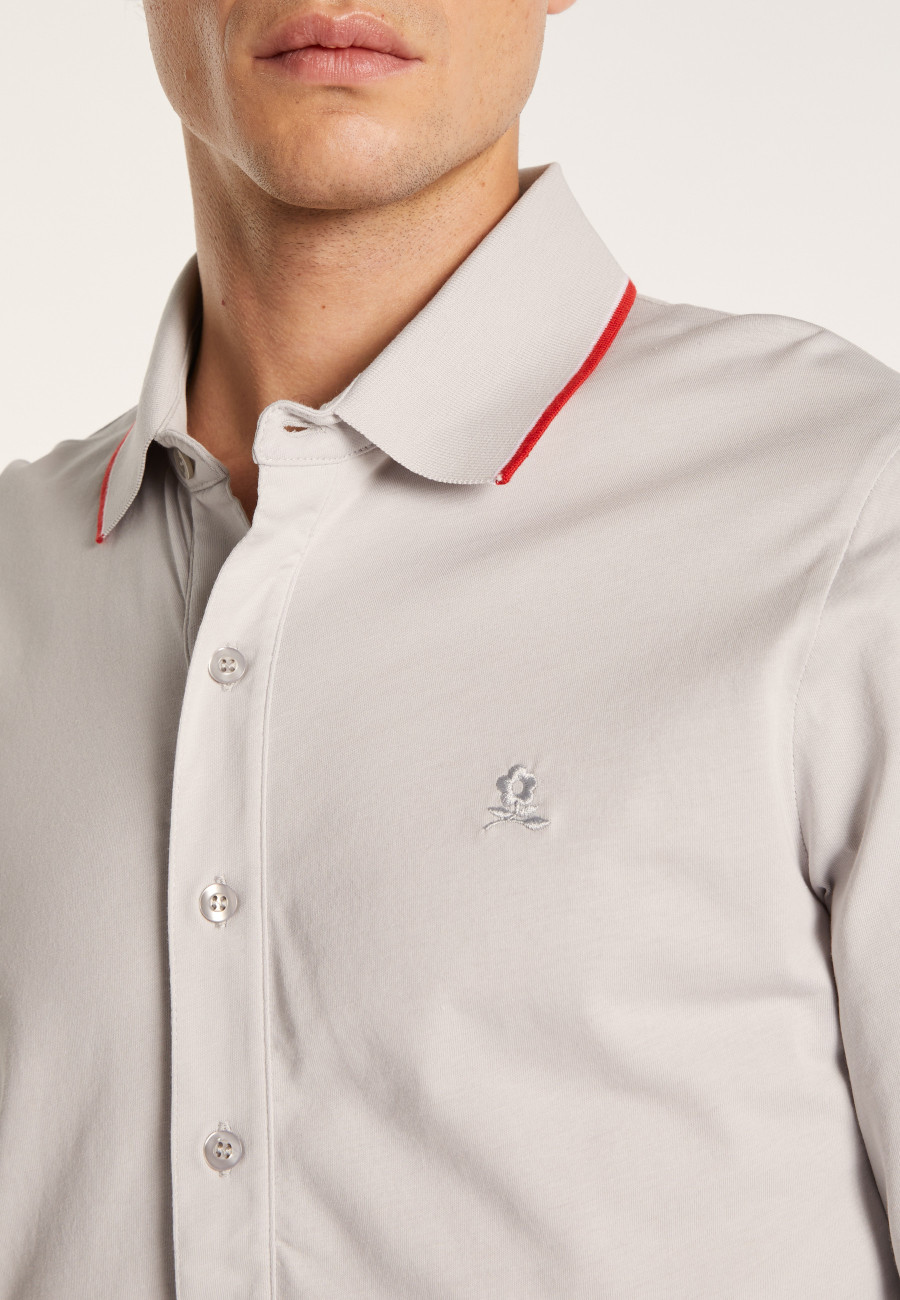 Long sleeve cotton jersey shirt - Baggy