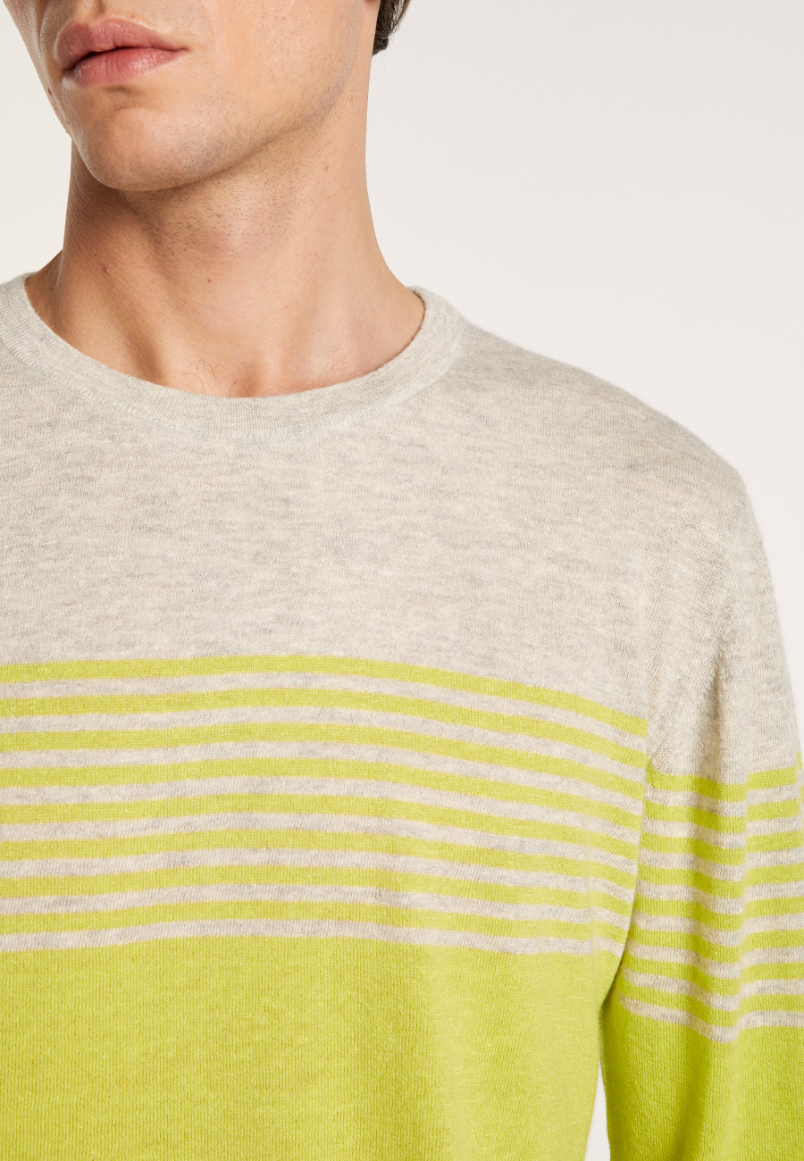 Striped cashmere and linen sweater - Daltonn