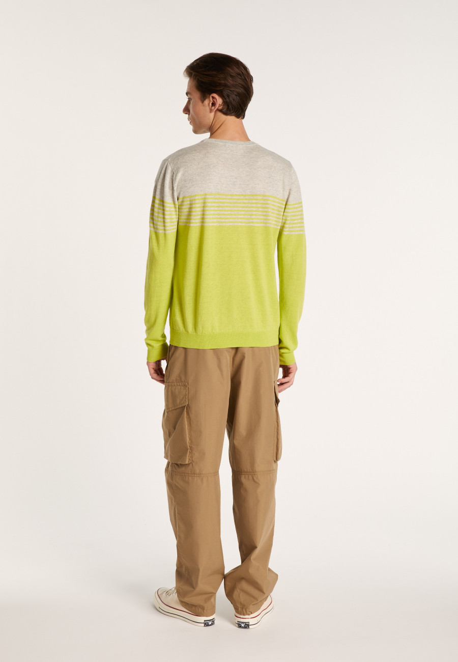 Striped cashmere and linen sweater - Daltonn
