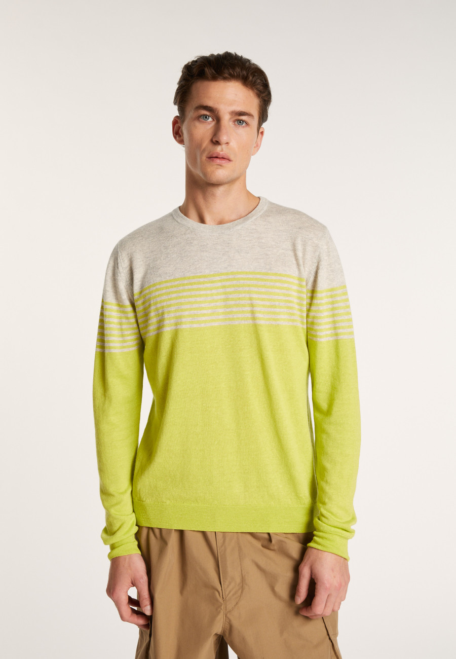 Striped cashmere and linen sweater - Daltonn