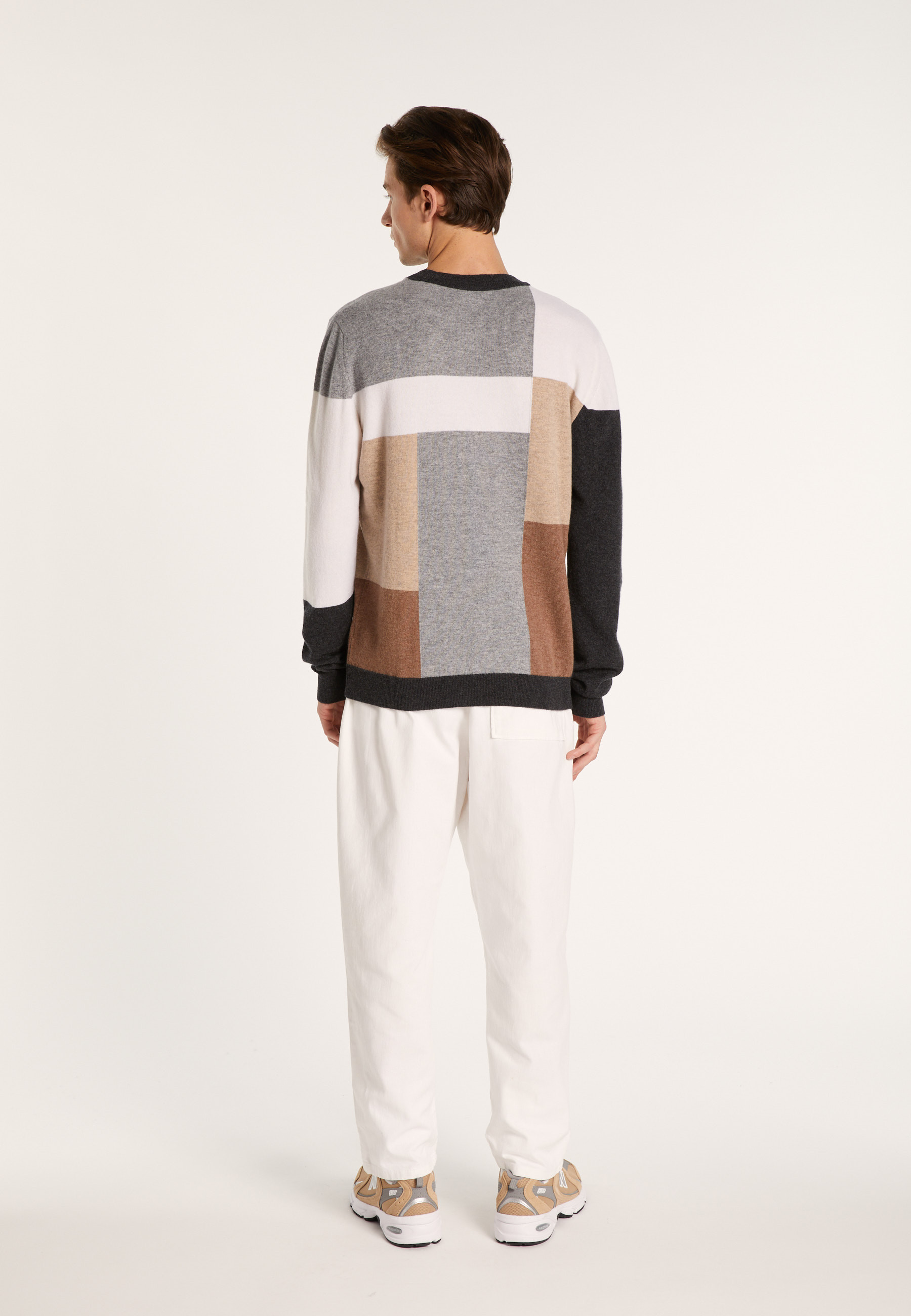 Pull motifs géométriques en cachemire - Lima 7124 ombre - 10 Gris foncé 