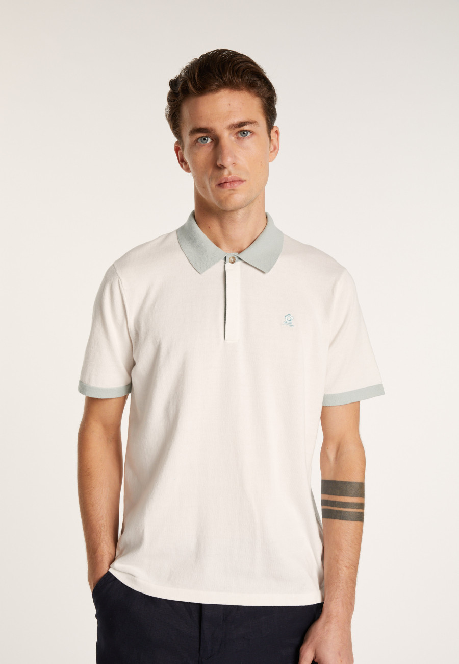 Two-tone organic cotton polo shirt - Ignacio