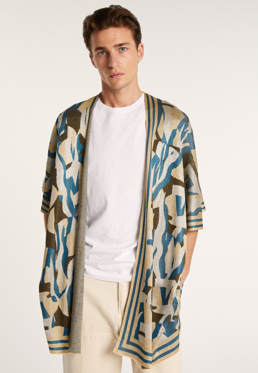 Unisex jacket in flamed linen - Gunay