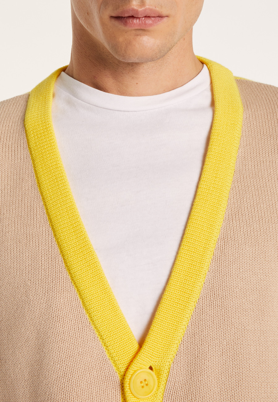 Two-tone cardigan in large cotton - Pierra