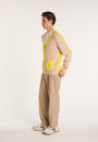 Gilet bicolore en gros coton bio - Pierra 7307 sahara/mimosa - 13 Beige moyen