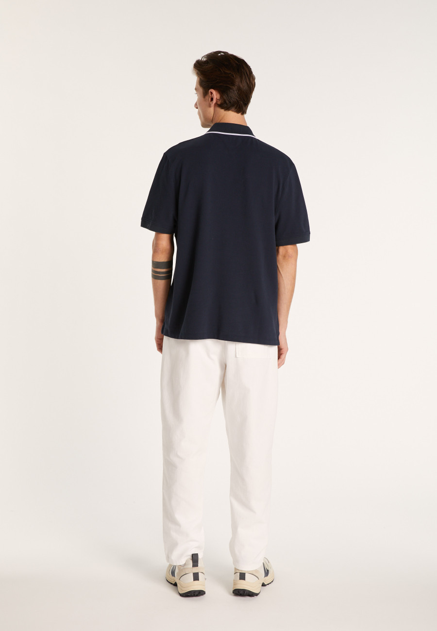 Polo col bicolore en coton - Bistro