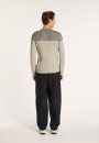 Pull bicolore en coton Bertrand 6219 Gris chiné clair - 11 Gris clair