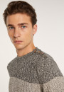 Pull bicolore en coton Bertrand 6219 Gris chiné clair - 11 Gris clair