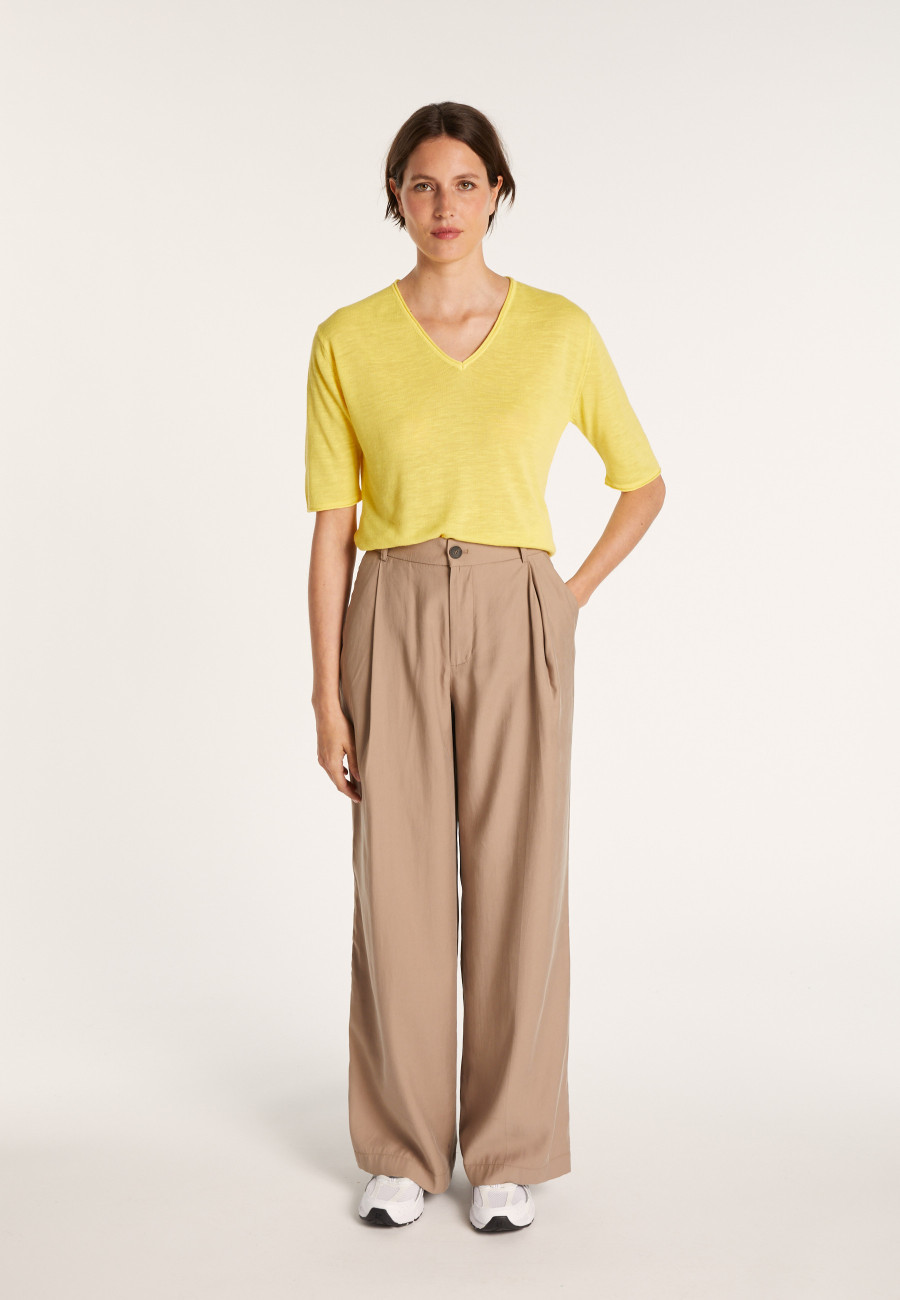 Plain V-neck T-shirt - Mel