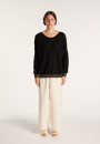 Pull col rond en cachemire lin - Ambre