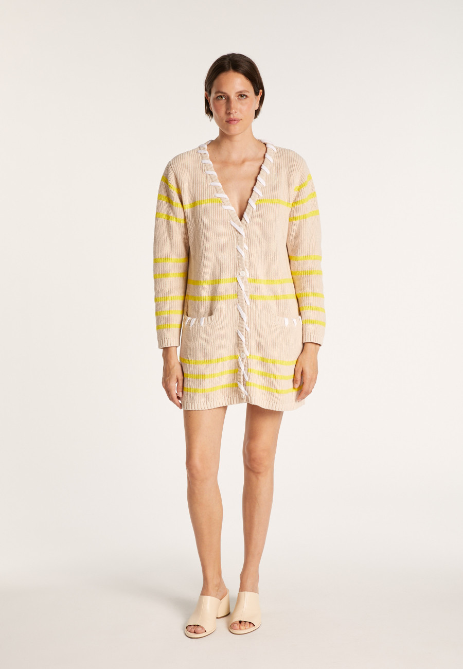 Long cardigan with cord - JOSHUA