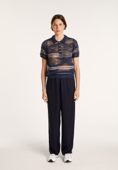 T-shirt à motif col polo - Jumelle 6564 blanc marine fushia - 02 blanc