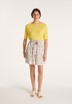 Jupe-culotte en crêpe de soie Maison Montagut x Maison Martin Morel - Jota 6574  MMM - 86 Multicolore