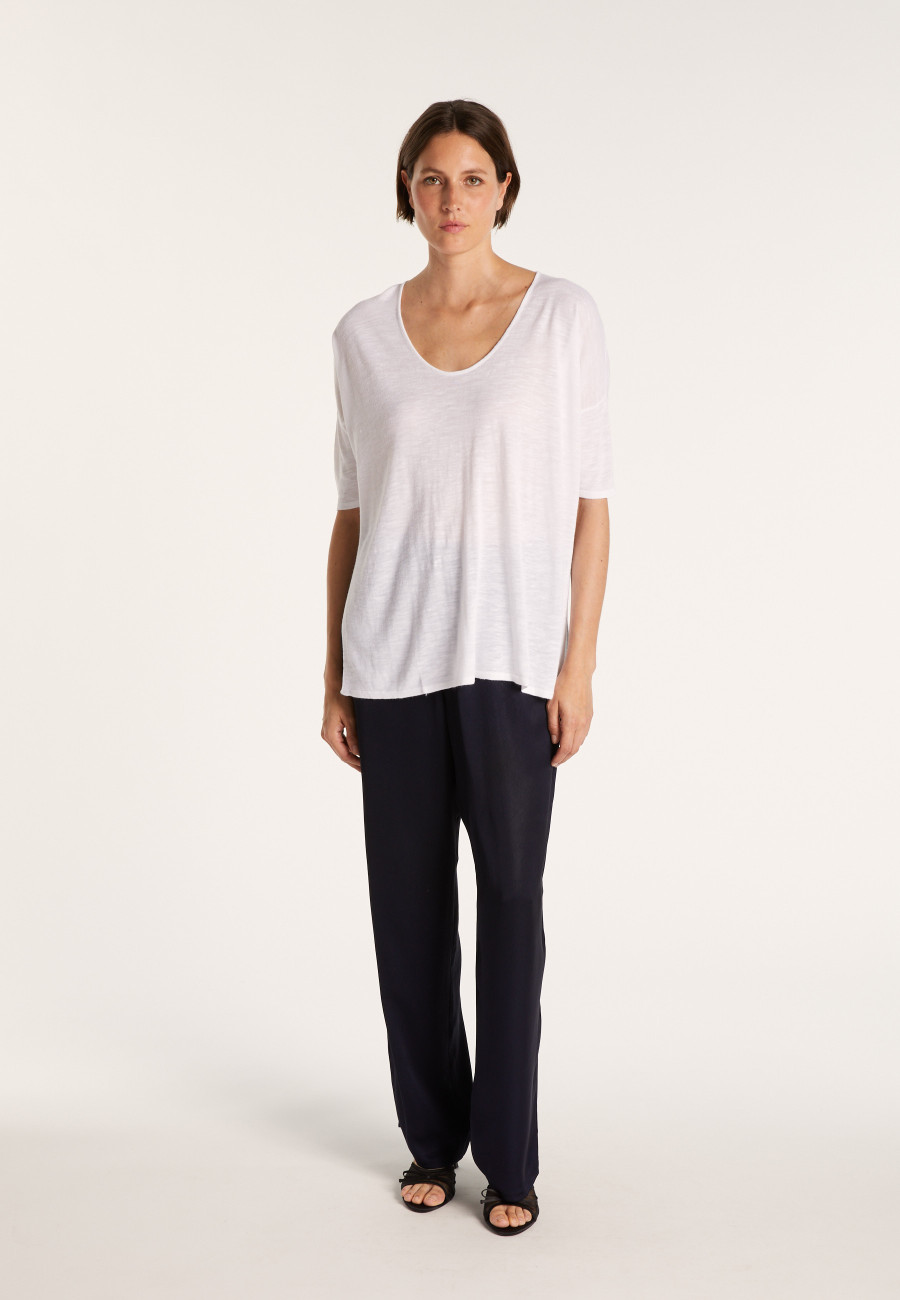 Oversized flamed linen T-shirt - Batalya