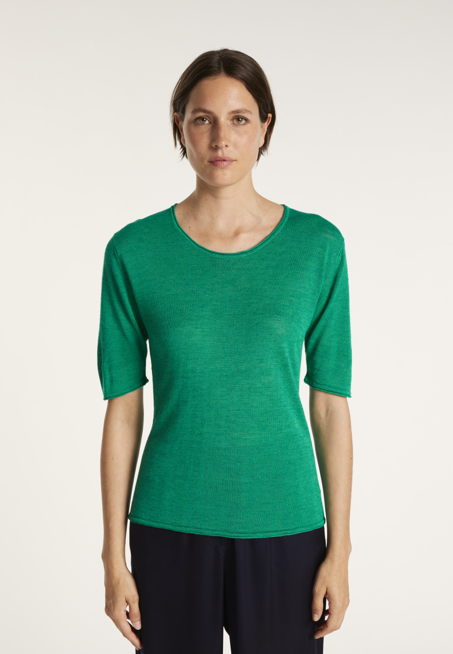 Round-neck T-shirt with elbow-length sleeves - MADY