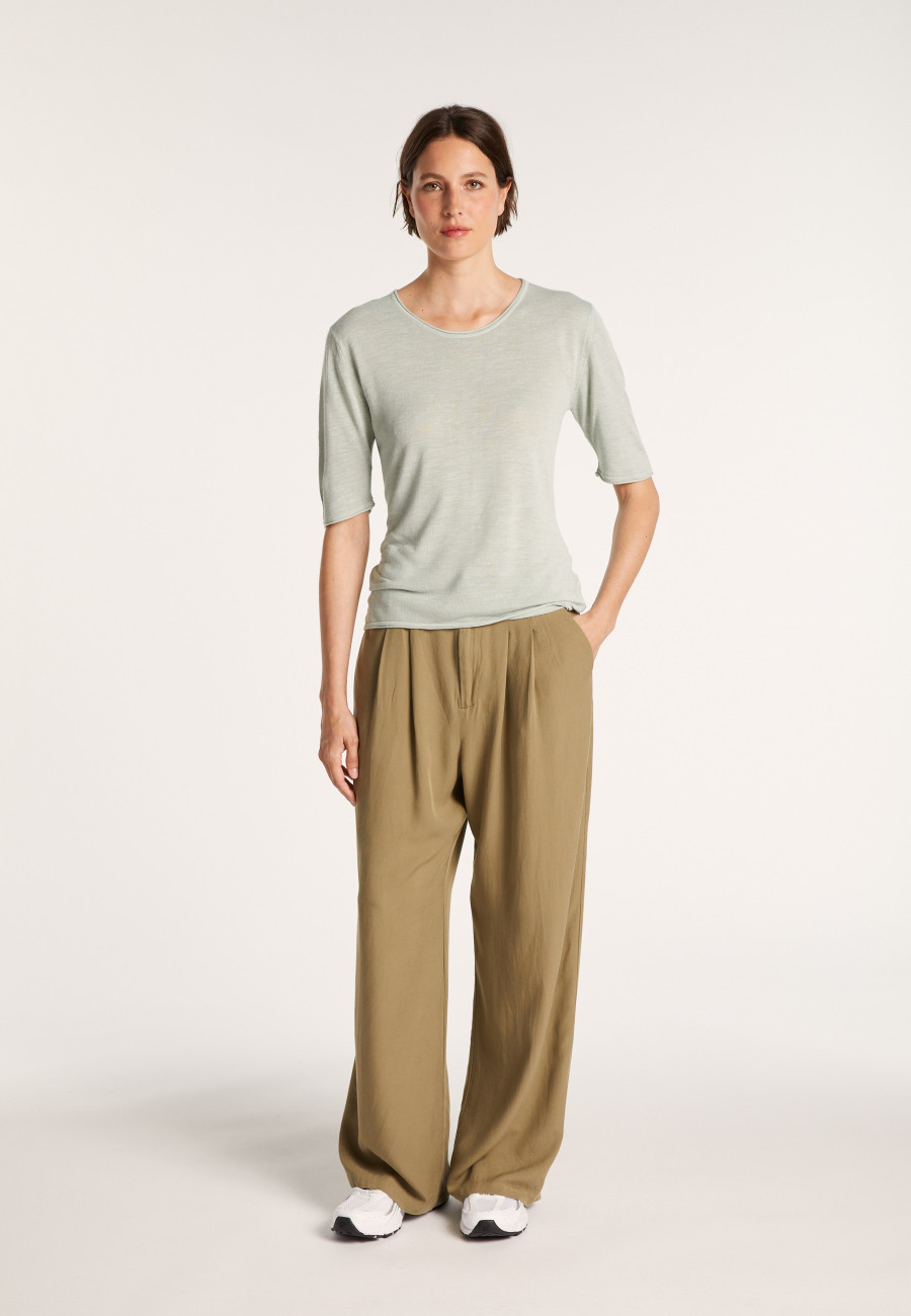 Round-neck T-shirt with elbow-length sleeves - MADY