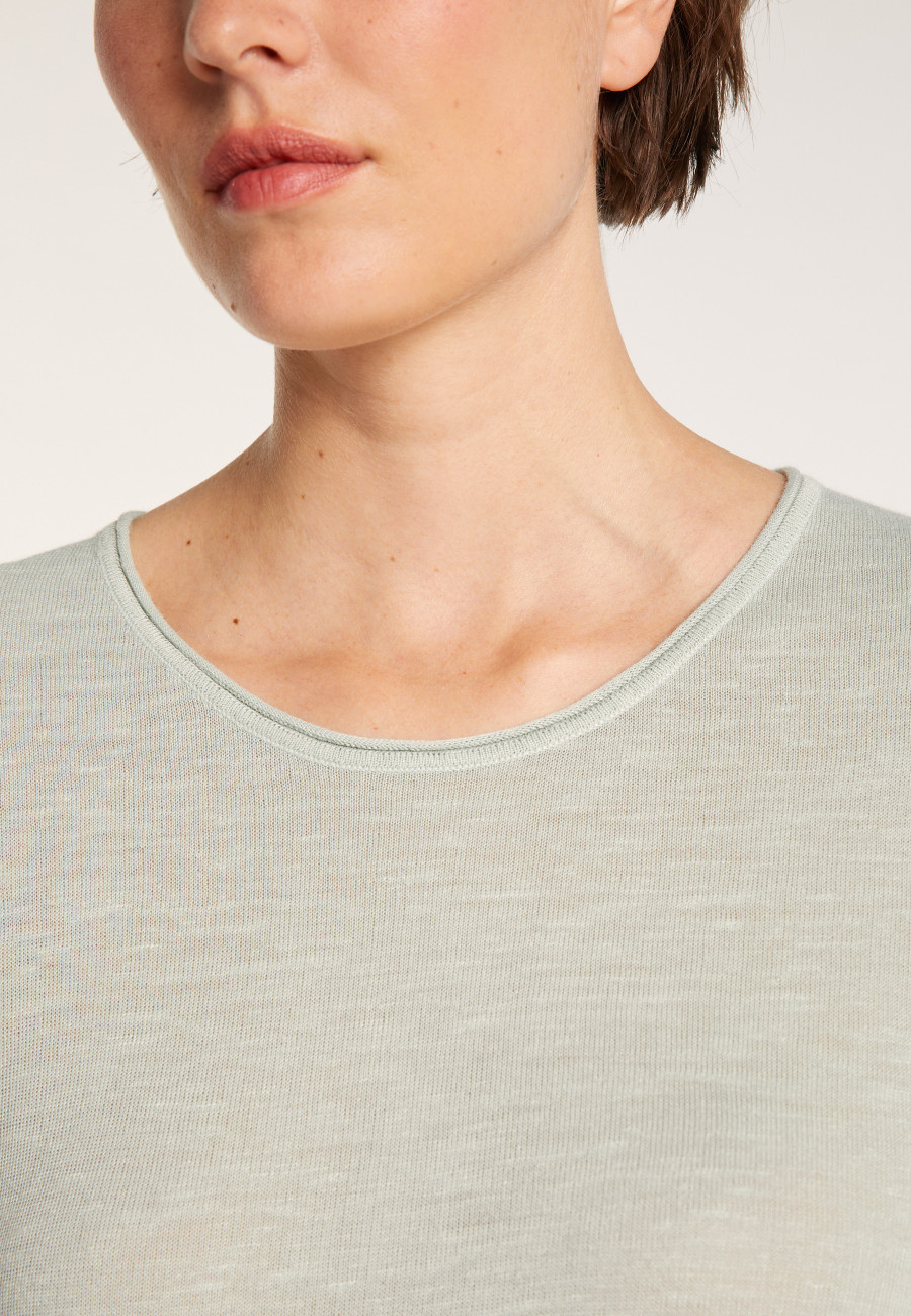 Round-neck T-shirt with elbow-length sleeves - MADY