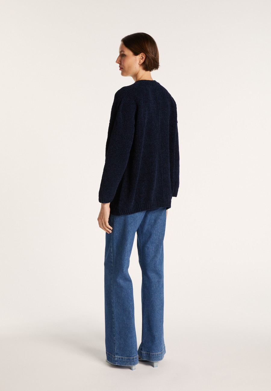 Loose cardigan in cotton velvet - MOUNIA