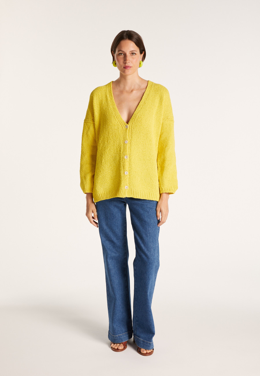 Cardigan Tamanho de veludo de algodão - Mounia