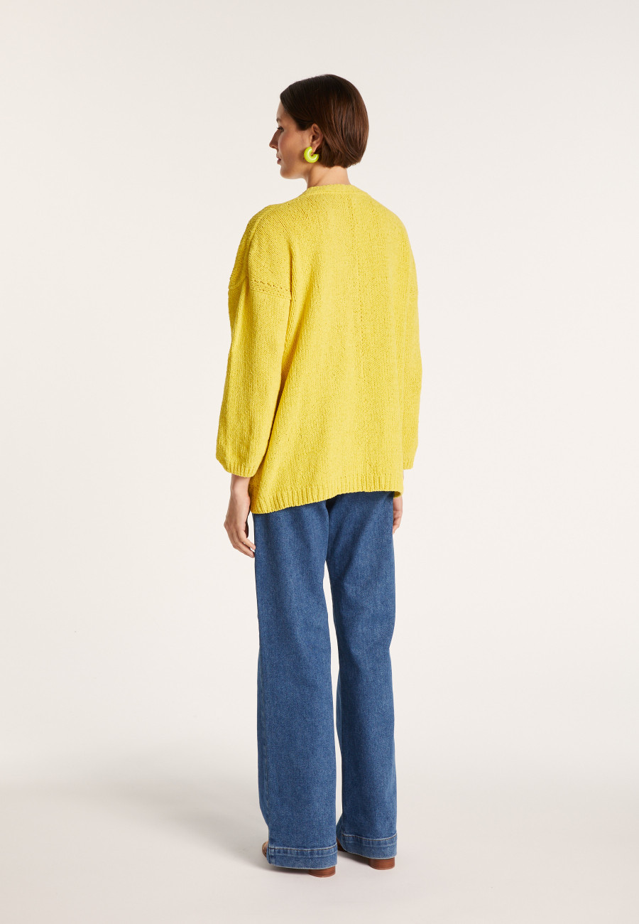 Loose cardigan in cotton velvet - MOUNIA