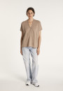T-shirt en lin col V boutonné - Maati