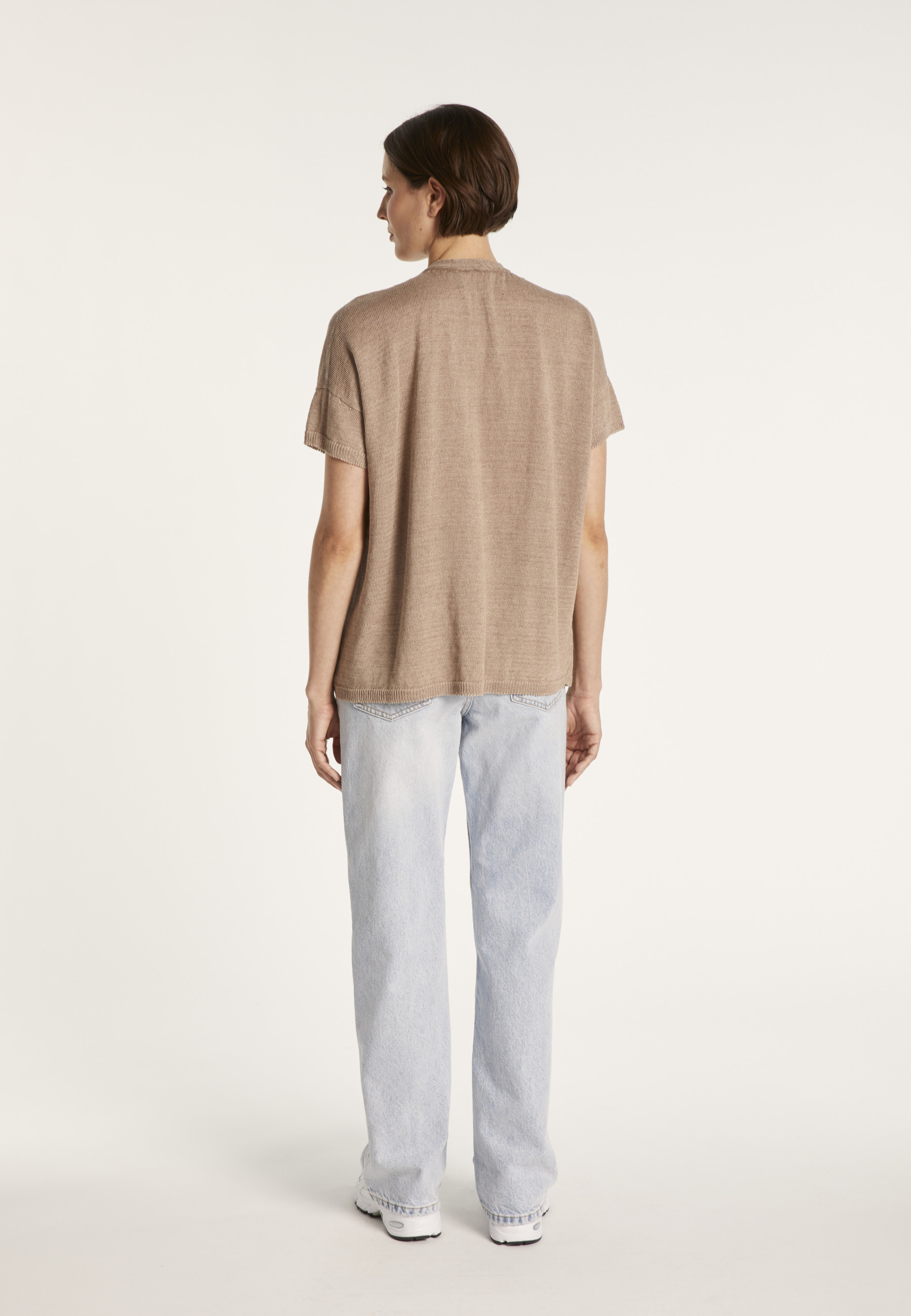 T-shirt en lin col V boutonné - Maati
