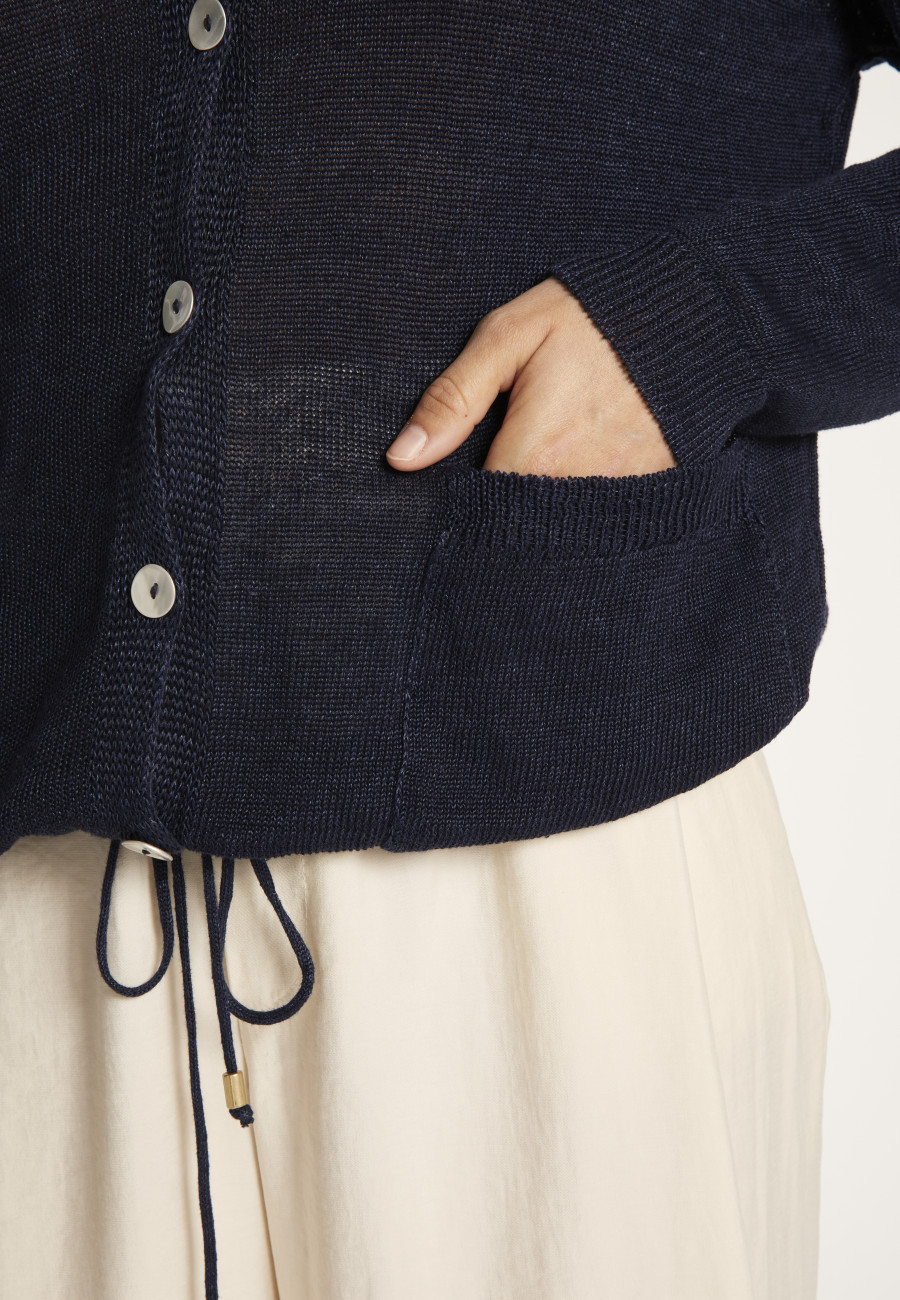 Button-up linen cardigan - MELLIA