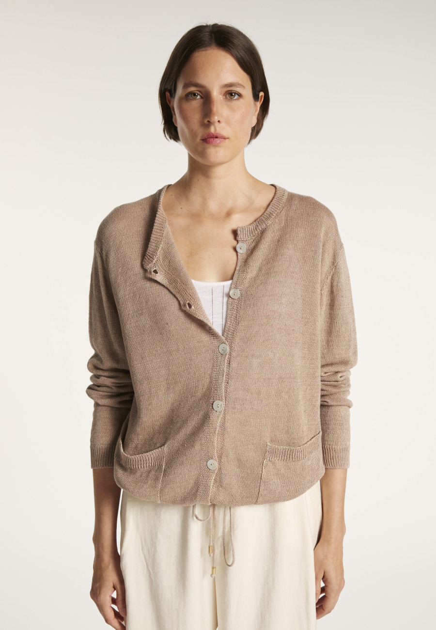 Button-up linen cardigan - MELLIA