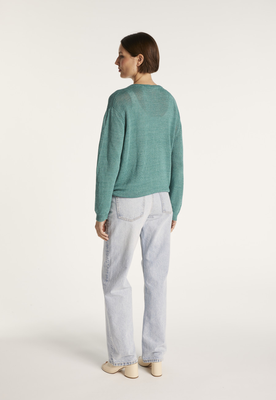 Button-up linen cardigan - MELLIA