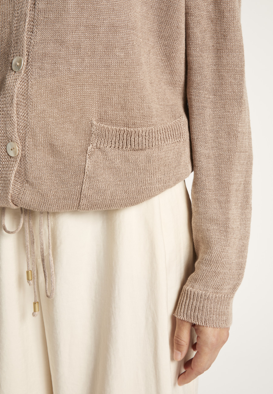 Button-up linen cardigan - MELLIA