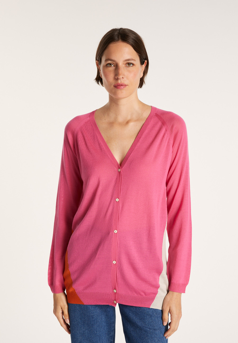 Two-tone wool cardigan - Jasmyn