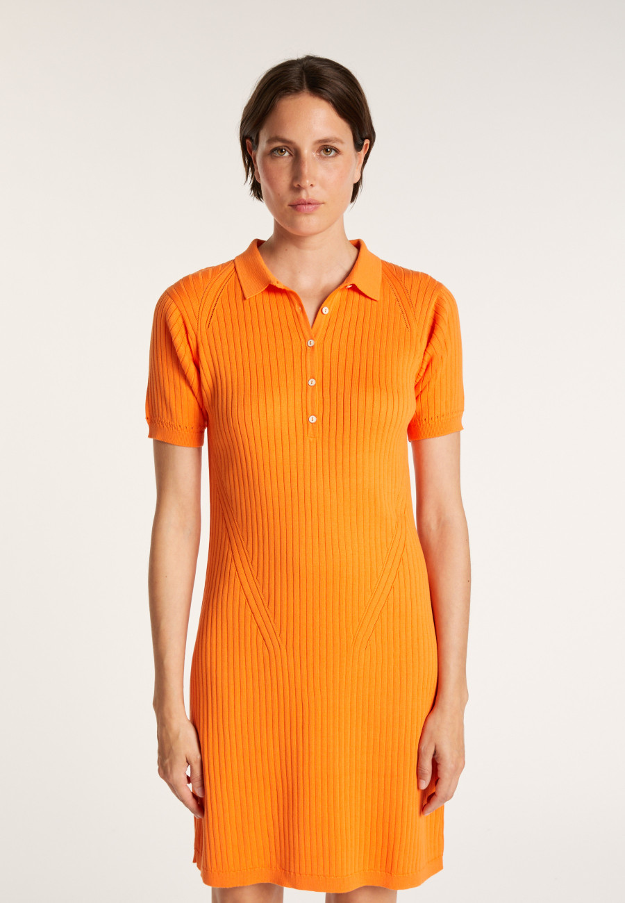 Cotton dress with polo collar - JACEE