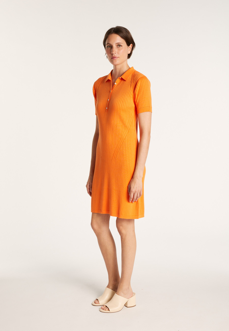 Cotton dress with polo collar - JACEE