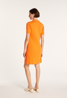 Robe col polo en coton - Jacee 6410 noir - 01 Noir