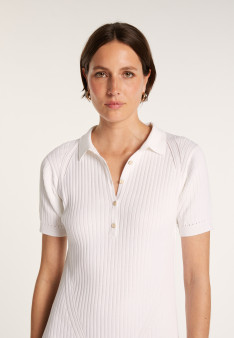 Robe col polo en coton - Jacee 6410 noir - 01 Noir