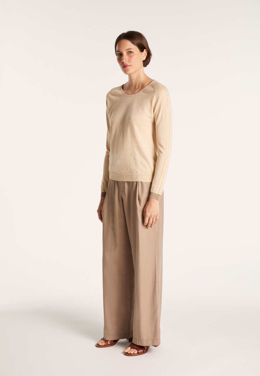 Round-neck jumper in cashmere and linen - JACOB