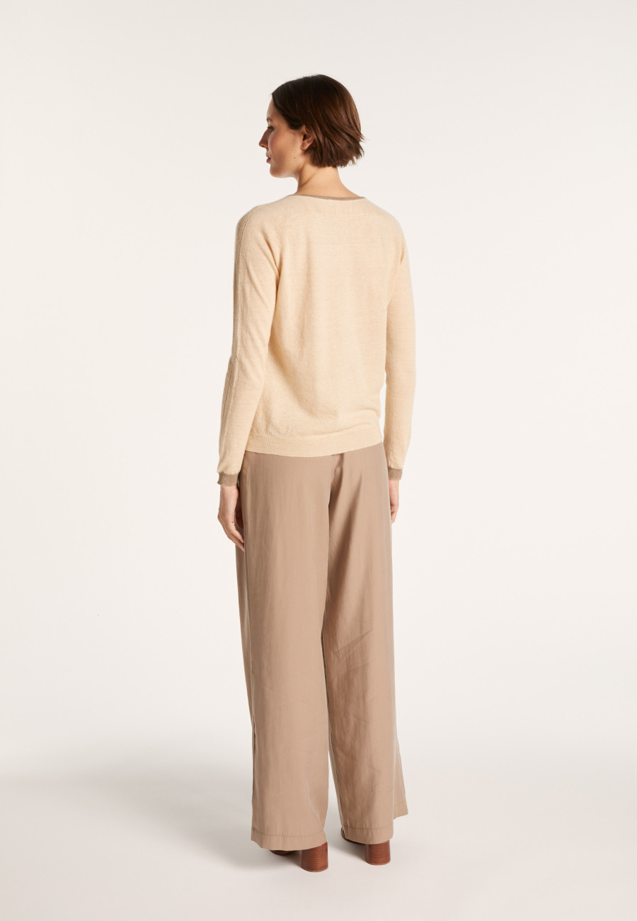 Round-neck jumper in cashmere and linen - JACOB