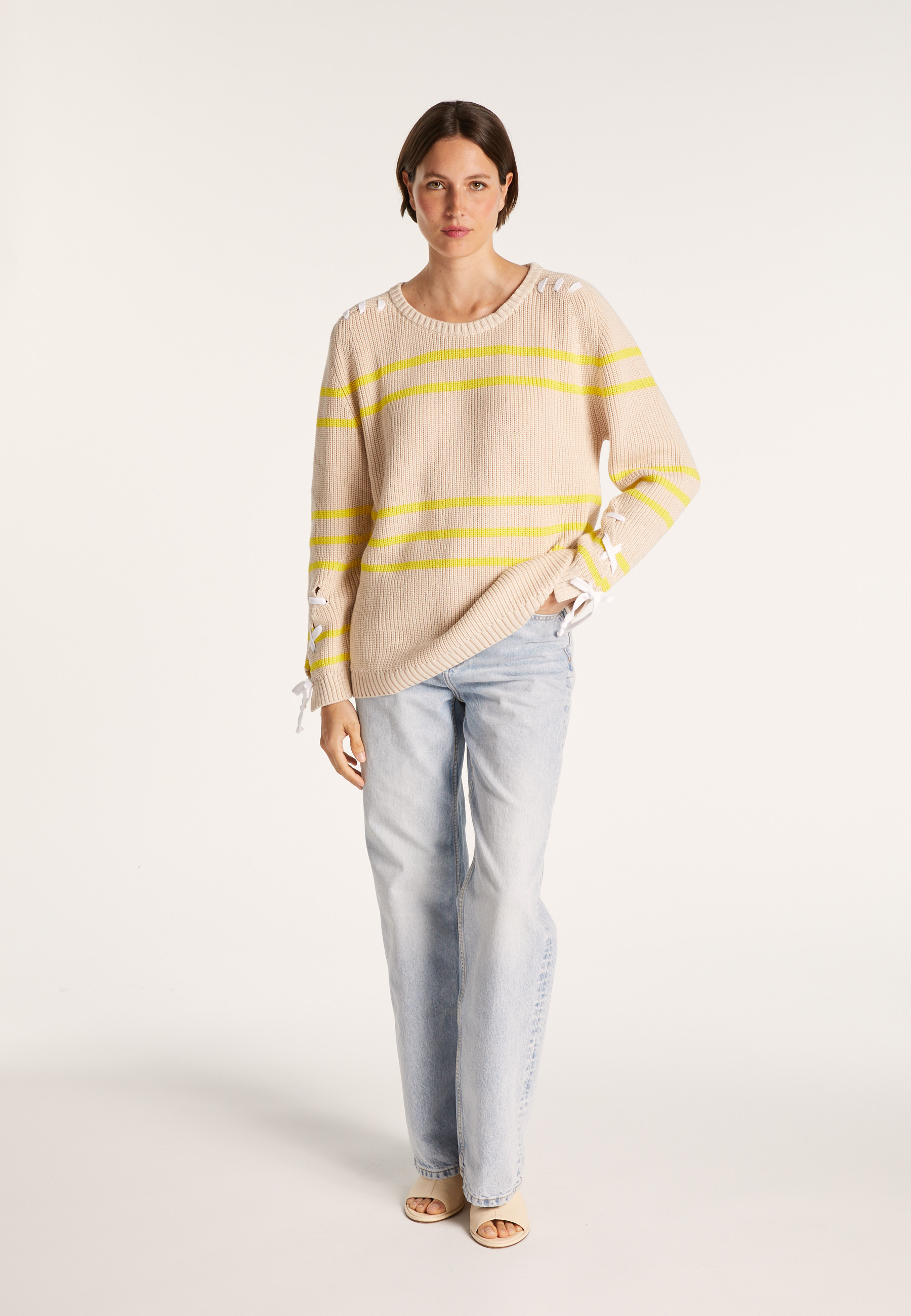 Pull en coton à cordes - Jerôme 6561 Plage/Mimosa - 13 beige moyen