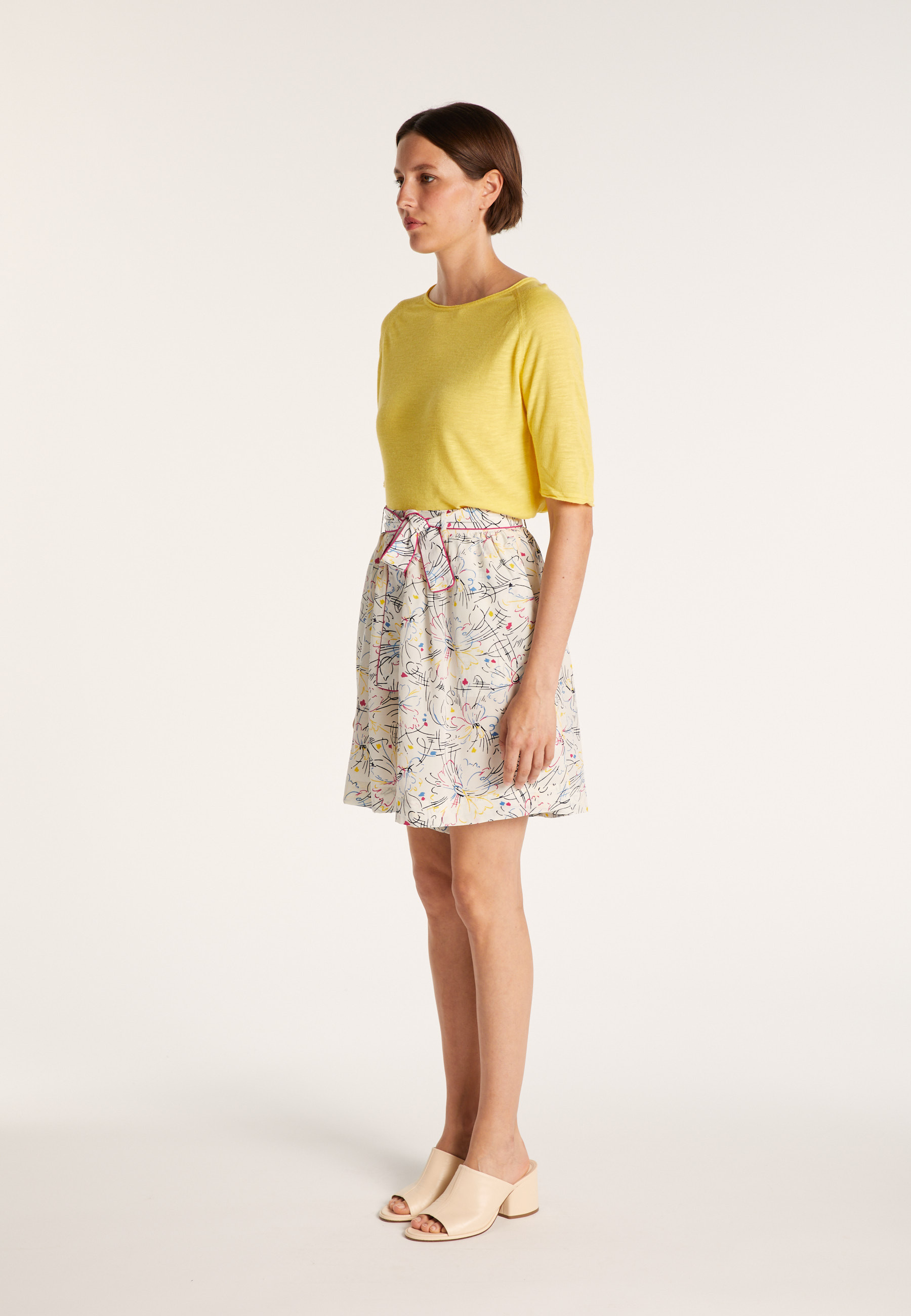 Jupe-culotte en crêpe de soie Maison Montagut x Maison Martin Morel - Jota 6574  MMM - 86 Multicolore