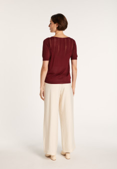 T-shirt col grand V en soie - Justice