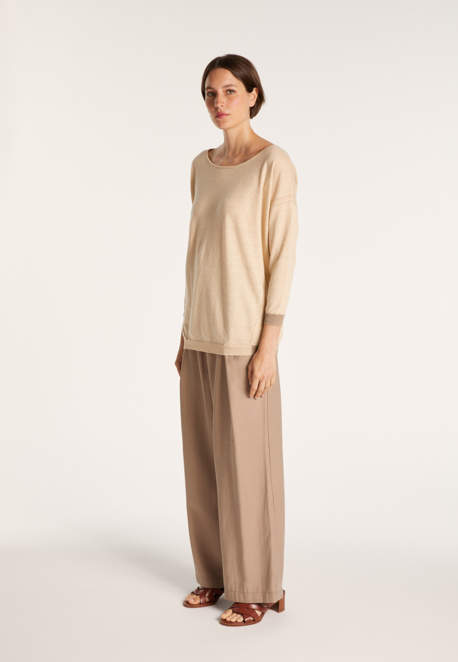 Boat-neck jumper in cashmere and linen - JACOTTE