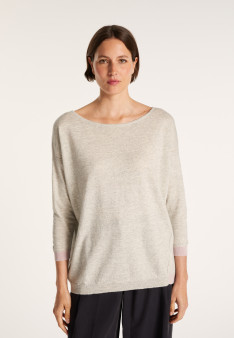 Pull col large en cachemire et lin - Jacotte