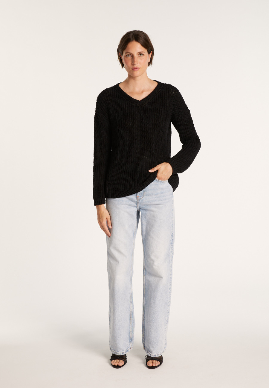 Ribbed knit V-neck sweater - Bulle