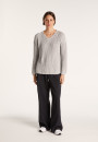 Pull col V en soie laine coton - Bulle 6883 flamine - 15 Orange