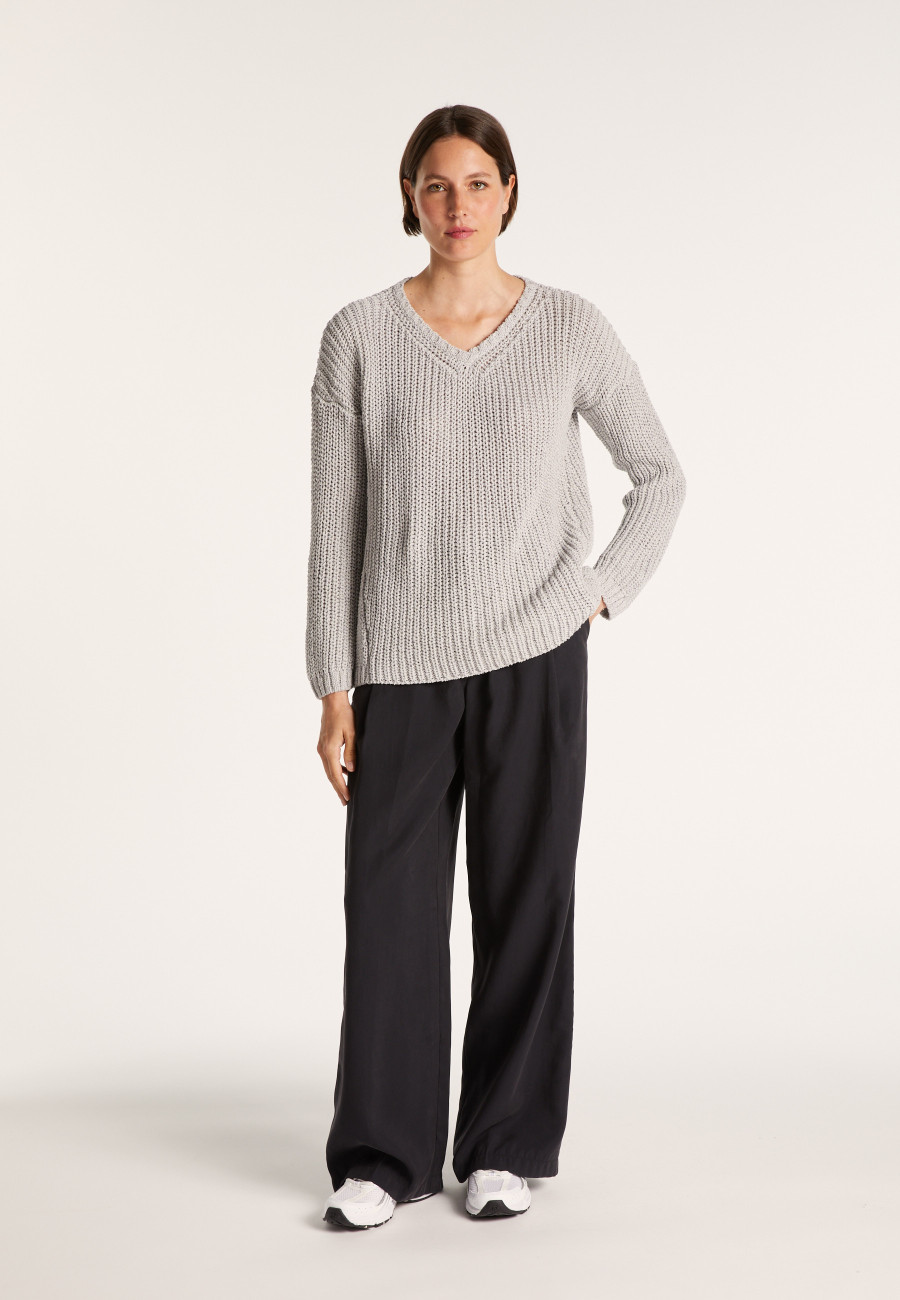 Ribbed knit V-neck sweater - Bulle