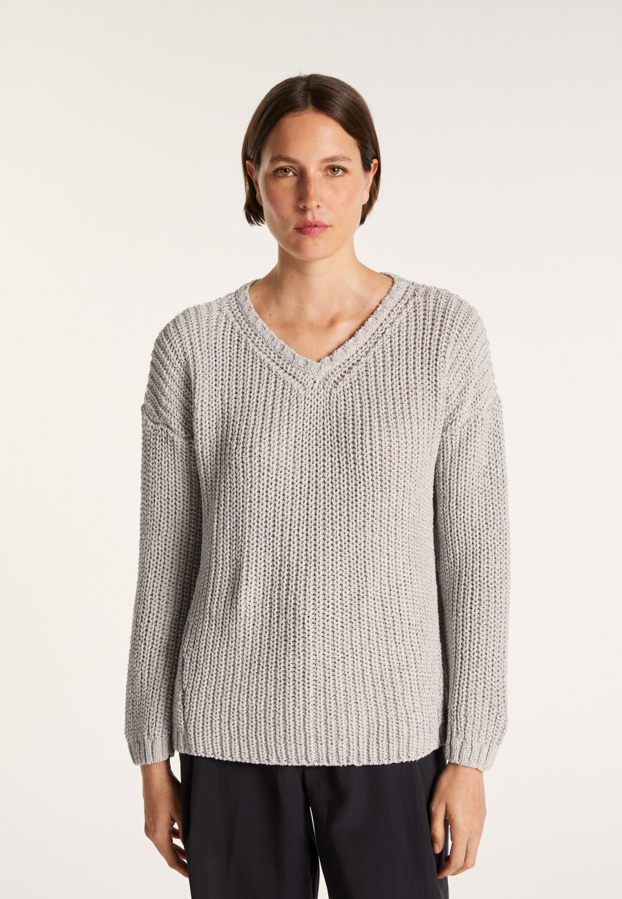 Ribbed knit V-neck sweater - Bulle