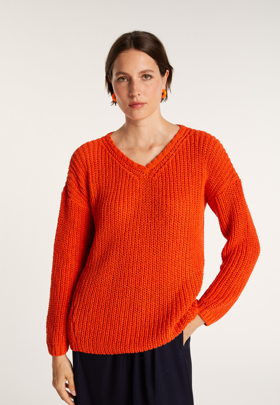 Ribbed knit V-neck sweater - Bulle